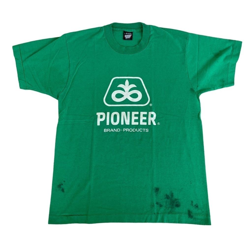 Vintage Pioneer Corn Graphic Green Single Stitch T-Shirt